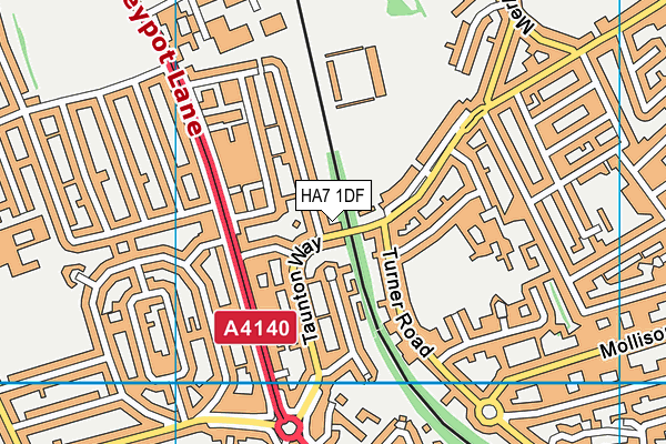 HA7 1DF map - OS VectorMap District (Ordnance Survey)
