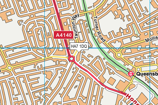 HA7 1DQ map - OS VectorMap District (Ordnance Survey)