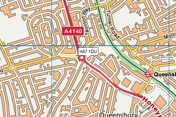 HA7 1DU map - OS VectorMap District (Ordnance Survey)