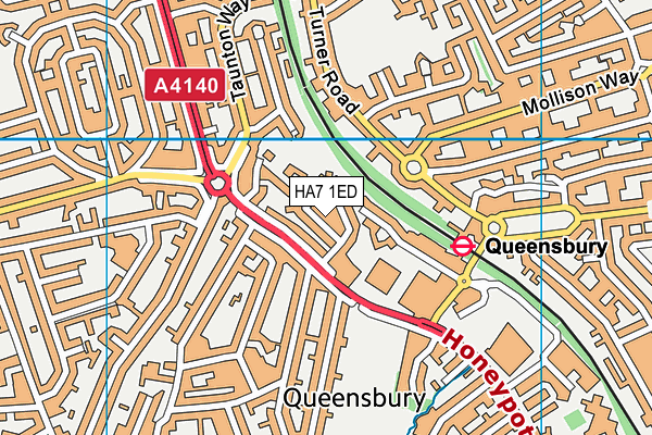 HA7 1ED map - OS VectorMap District (Ordnance Survey)