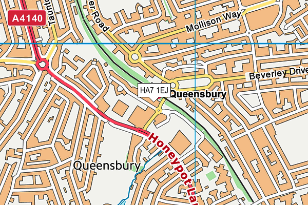 HA7 1EJ map - OS VectorMap District (Ordnance Survey)