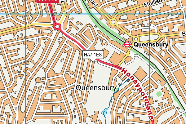 HA7 1ES map - OS VectorMap District (Ordnance Survey)