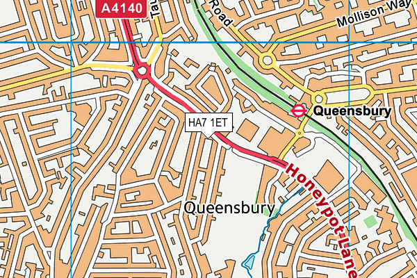 HA7 1ET map - OS VectorMap District (Ordnance Survey)