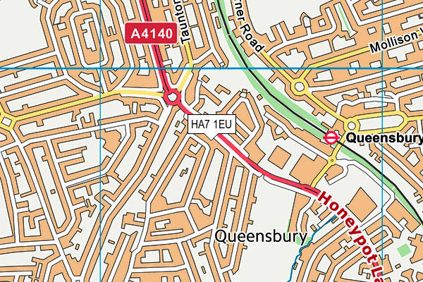 HA7 1EU map - OS VectorMap District (Ordnance Survey)