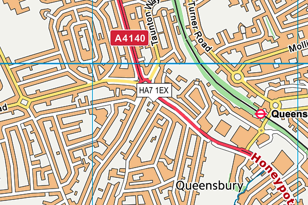 HA7 1EX map - OS VectorMap District (Ordnance Survey)