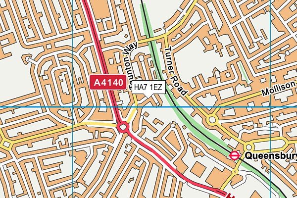 HA7 1EZ map - OS VectorMap District (Ordnance Survey)