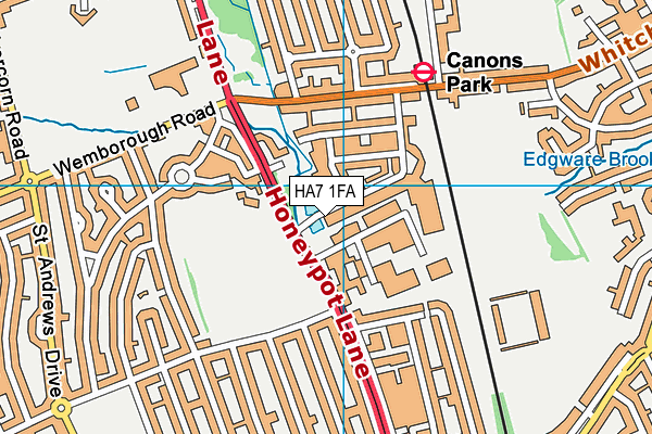 HA7 1FA map - OS VectorMap District (Ordnance Survey)