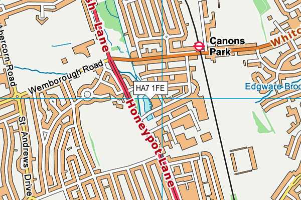 HA7 1FE map - OS VectorMap District (Ordnance Survey)