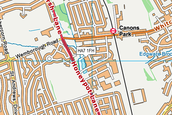 HA7 1FH map - OS VectorMap District (Ordnance Survey)
