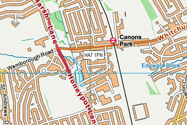 HA7 1FN map - OS VectorMap District (Ordnance Survey)