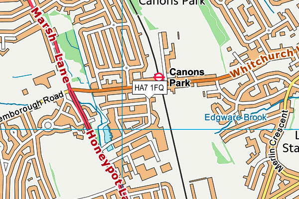 HA7 1FQ map - OS VectorMap District (Ordnance Survey)