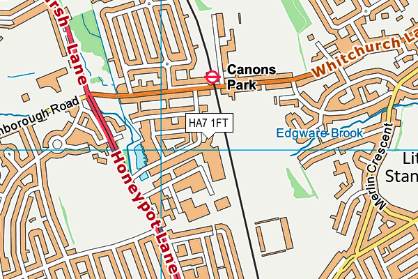 HA7 1FT map - OS VectorMap District (Ordnance Survey)