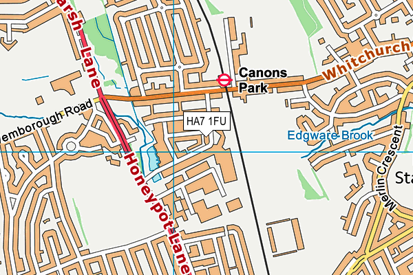 HA7 1FU map - OS VectorMap District (Ordnance Survey)