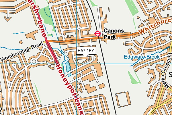 HA7 1FY map - OS VectorMap District (Ordnance Survey)