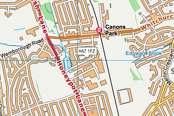 HA7 1FZ map - OS VectorMap District (Ordnance Survey)