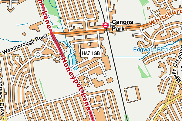 HA7 1GB map - OS VectorMap District (Ordnance Survey)