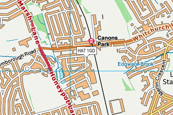 HA7 1GD map - OS VectorMap District (Ordnance Survey)