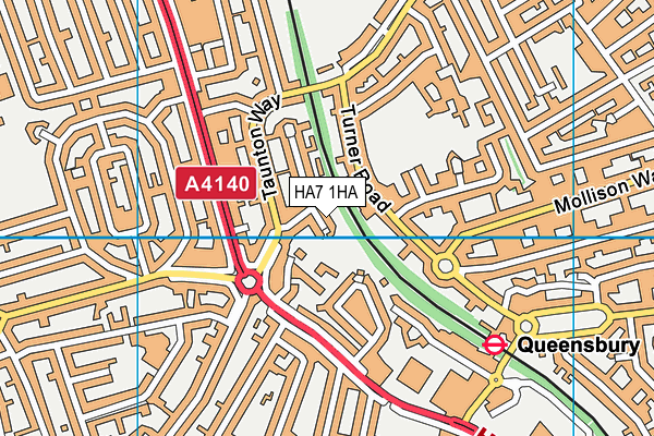 HA7 1HA map - OS VectorMap District (Ordnance Survey)