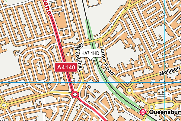 HA7 1HD map - OS VectorMap District (Ordnance Survey)