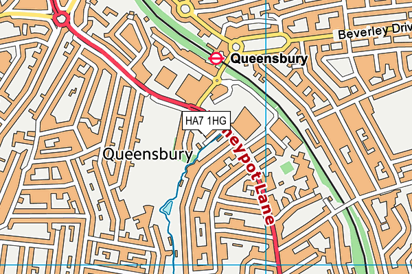 HA7 1HG map - OS VectorMap District (Ordnance Survey)