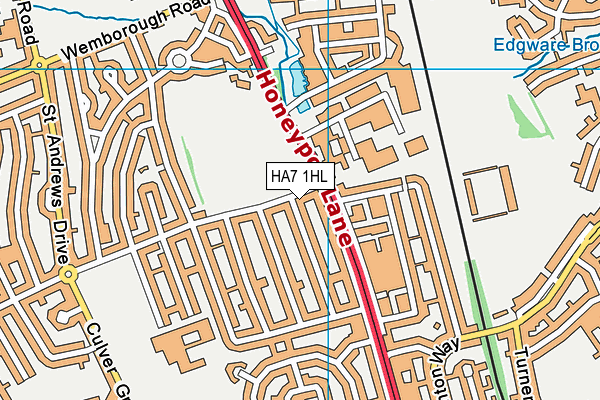 HA7 1HL map - OS VectorMap District (Ordnance Survey)