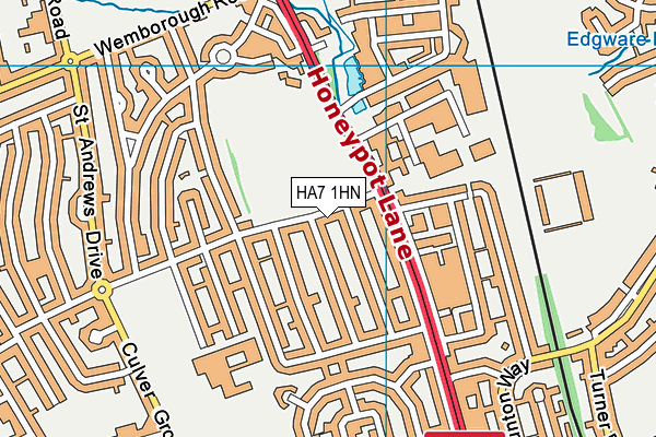 HA7 1HN map - OS VectorMap District (Ordnance Survey)