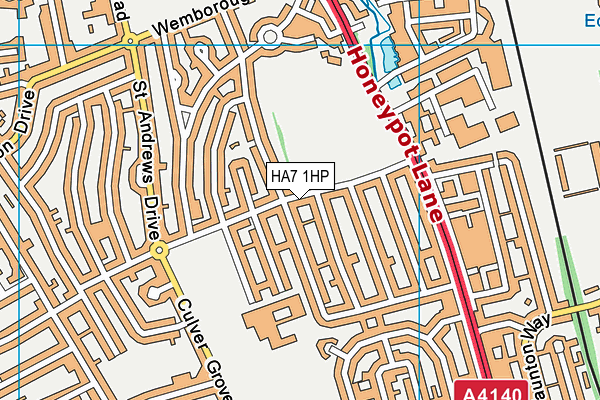 HA7 1HP map - OS VectorMap District (Ordnance Survey)