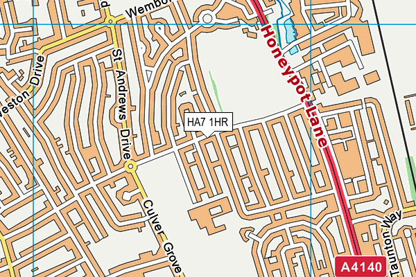 HA7 1HR map - OS VectorMap District (Ordnance Survey)