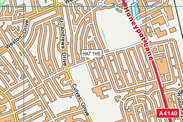 HA7 1HS map - OS VectorMap District (Ordnance Survey)