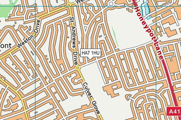 HA7 1HU map - OS VectorMap District (Ordnance Survey)