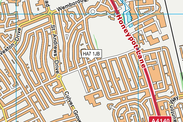 HA7 1JB map - OS VectorMap District (Ordnance Survey)