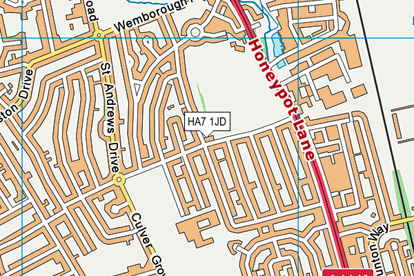 HA7 1JD map - OS VectorMap District (Ordnance Survey)