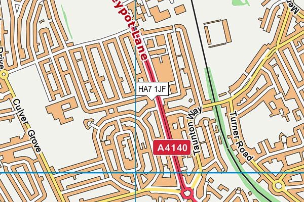 HA7 1JF map - OS VectorMap District (Ordnance Survey)