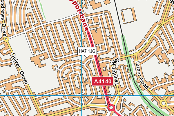 HA7 1JG map - OS VectorMap District (Ordnance Survey)