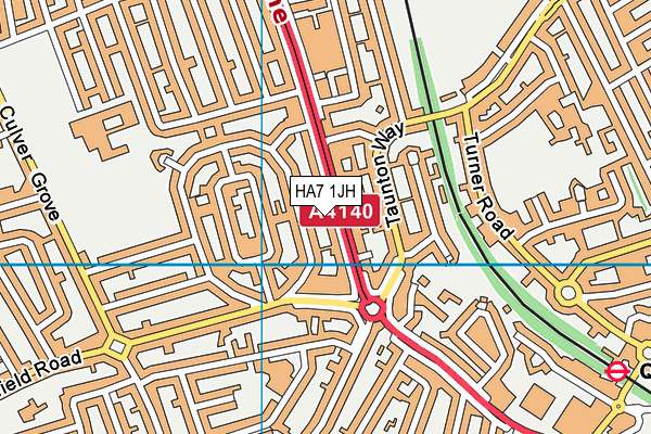 HA7 1JH map - OS VectorMap District (Ordnance Survey)