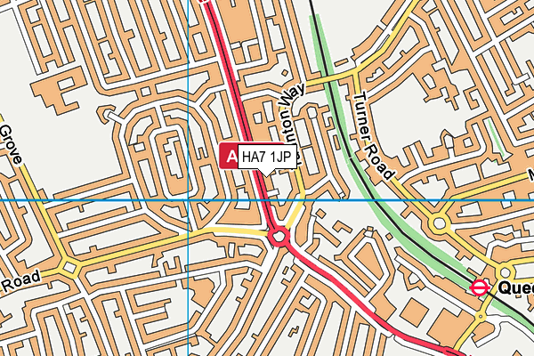 HA7 1JP map - OS VectorMap District (Ordnance Survey)