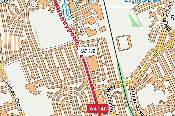 HA7 1JZ map - OS VectorMap District (Ordnance Survey)