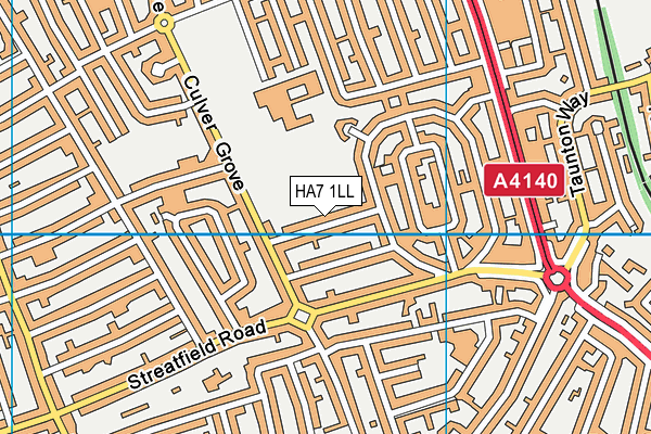 HA7 1LL map - OS VectorMap District (Ordnance Survey)
