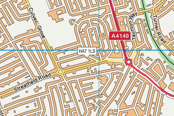 HA7 1LS map - OS VectorMap District (Ordnance Survey)