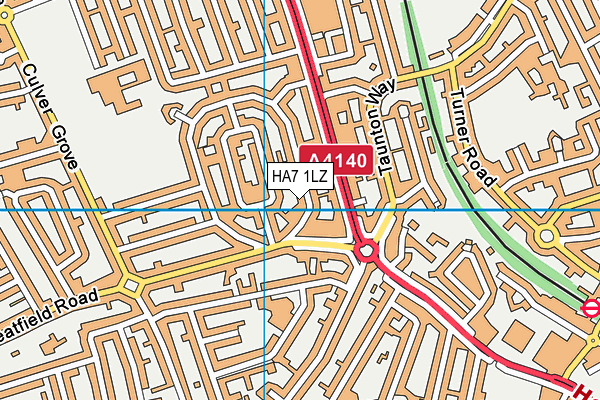 HA7 1LZ map - OS VectorMap District (Ordnance Survey)