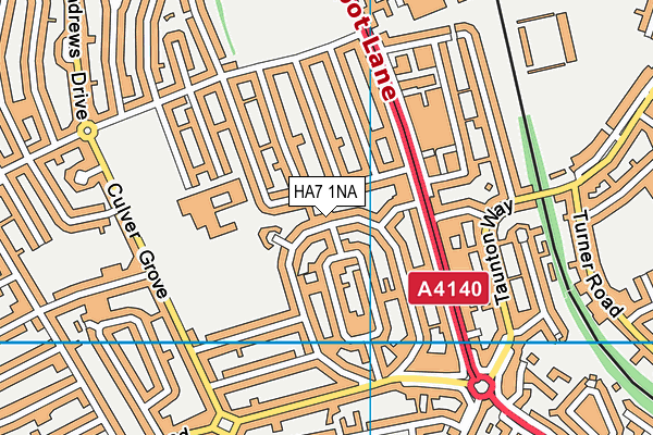 HA7 1NA map - OS VectorMap District (Ordnance Survey)