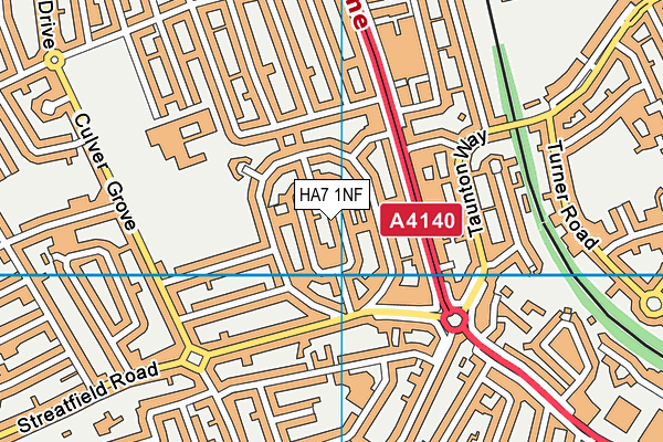HA7 1NF map - OS VectorMap District (Ordnance Survey)