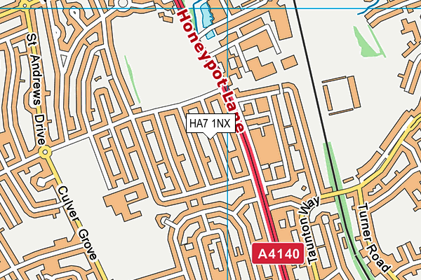 HA7 1NX map - OS VectorMap District (Ordnance Survey)