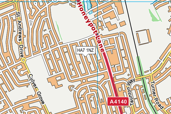 HA7 1NZ map - OS VectorMap District (Ordnance Survey)