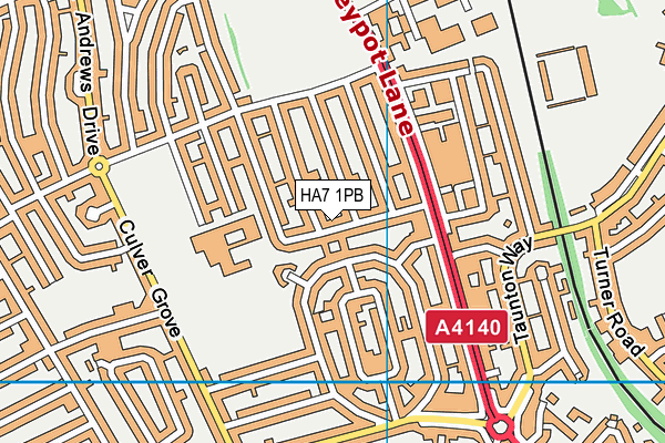 HA7 1PB map - OS VectorMap District (Ordnance Survey)