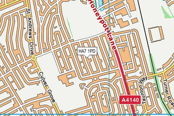 HA7 1PD map - OS VectorMap District (Ordnance Survey)