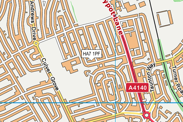 HA7 1PF map - OS VectorMap District (Ordnance Survey)