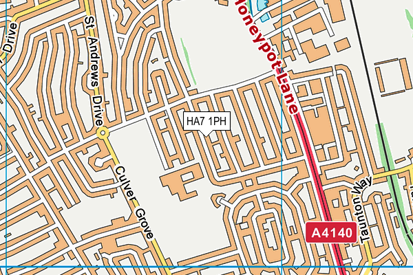 HA7 1PH map - OS VectorMap District (Ordnance Survey)