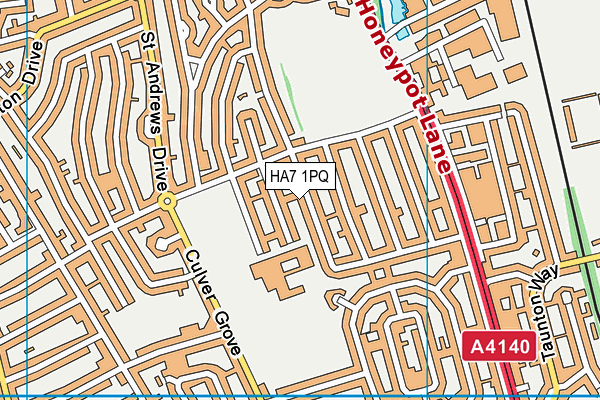 HA7 1PQ map - OS VectorMap District (Ordnance Survey)
