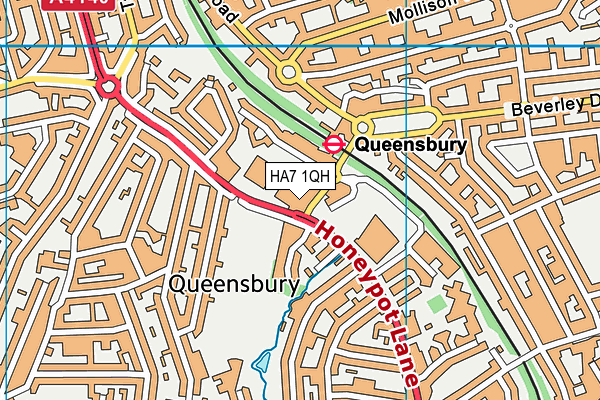 HA7 1QH map - OS VectorMap District (Ordnance Survey)